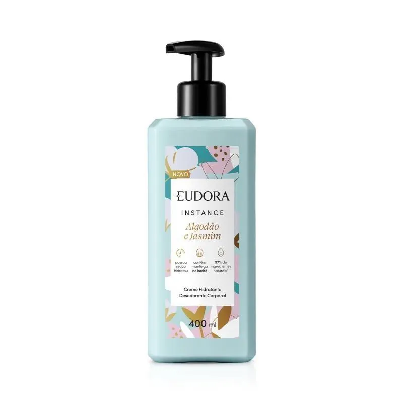 EUDORA INSTANCE ALGODãO E JASMIM - CREME HIDRATANTE DESODORANTE CORPORAL 400ML