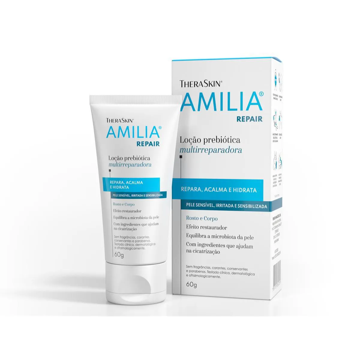 Talco Líquido Thera Skin Amilia Multirreparador Tripla Ação Pele Sensível e Delicada 80g