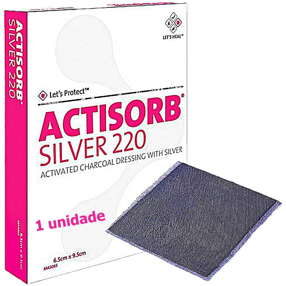 CURATIVO ACTISORB SILVER220 CARVãO ATIVADO PRATA 6.5X9.5 - UNIDADE