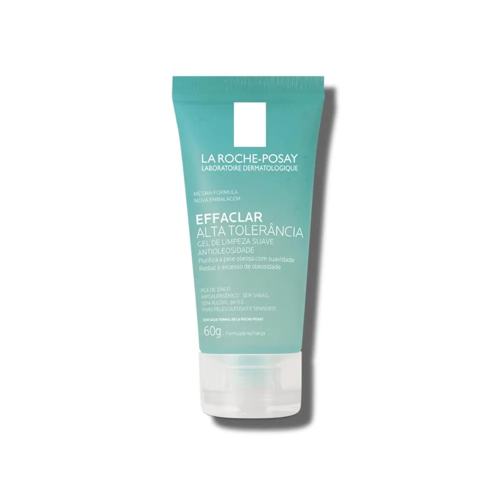 LA ROCHE-POSAY EFFACLAR GEL ALTA TOLERâNCIA 60G. GEL DE LIMPEZA FACIAL. LIMPA A PELE SUAVEMENTE REDUZINDO A OLEOSIDADE E