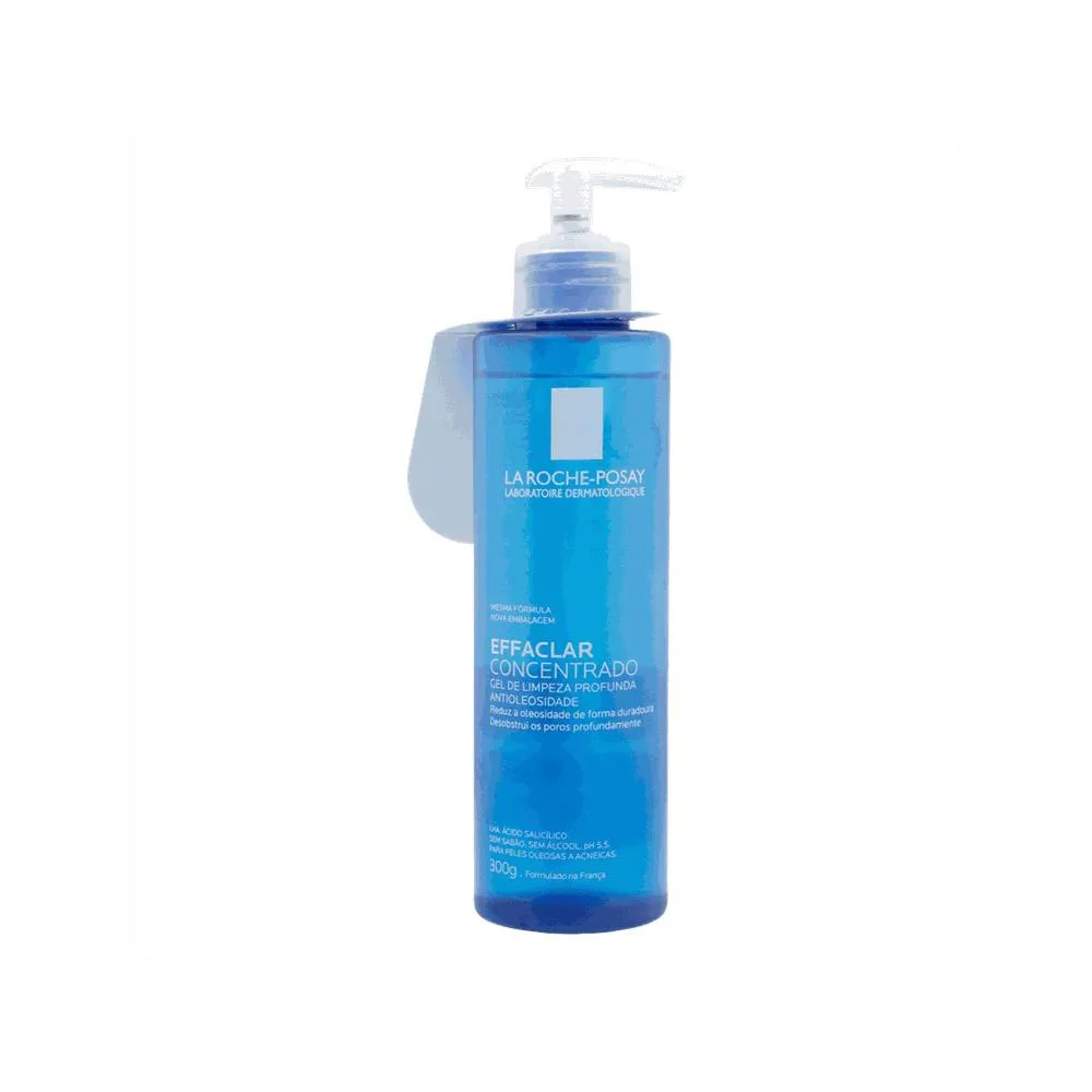 LA ROCHE-POSAY EFFACLAR GEL CONCENTRADO 300G. GEL DE LIMPEZA FACIAL. LIMPA A PELE PROFUNDAMENTE REDUZINDO A OLEOSIDADE E