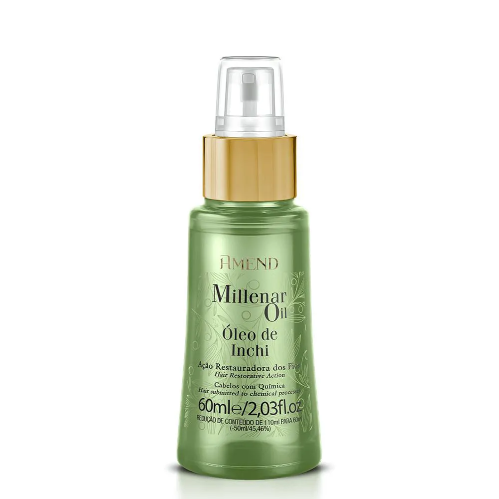 OLEO DE INCHI PROPRIEDADES RESTAURADORAS AMEND MILLENAR OIL 60ML