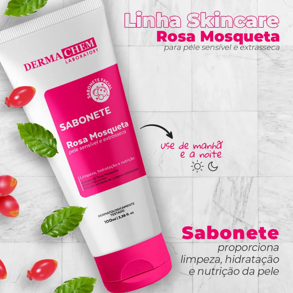 SABONETE ROSA MOSQUETA 100ML - DERMACHEM