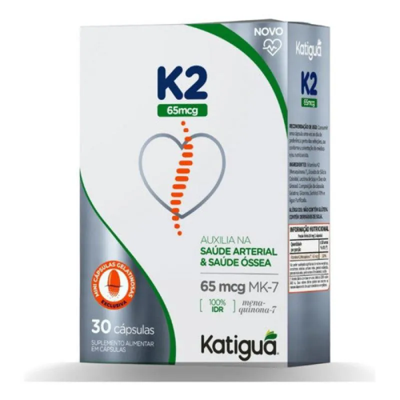 VITAMINA K2 65MCG - 30 CáSPULAS GELATINOSAS - KATIGUá SABOR NEUTRO