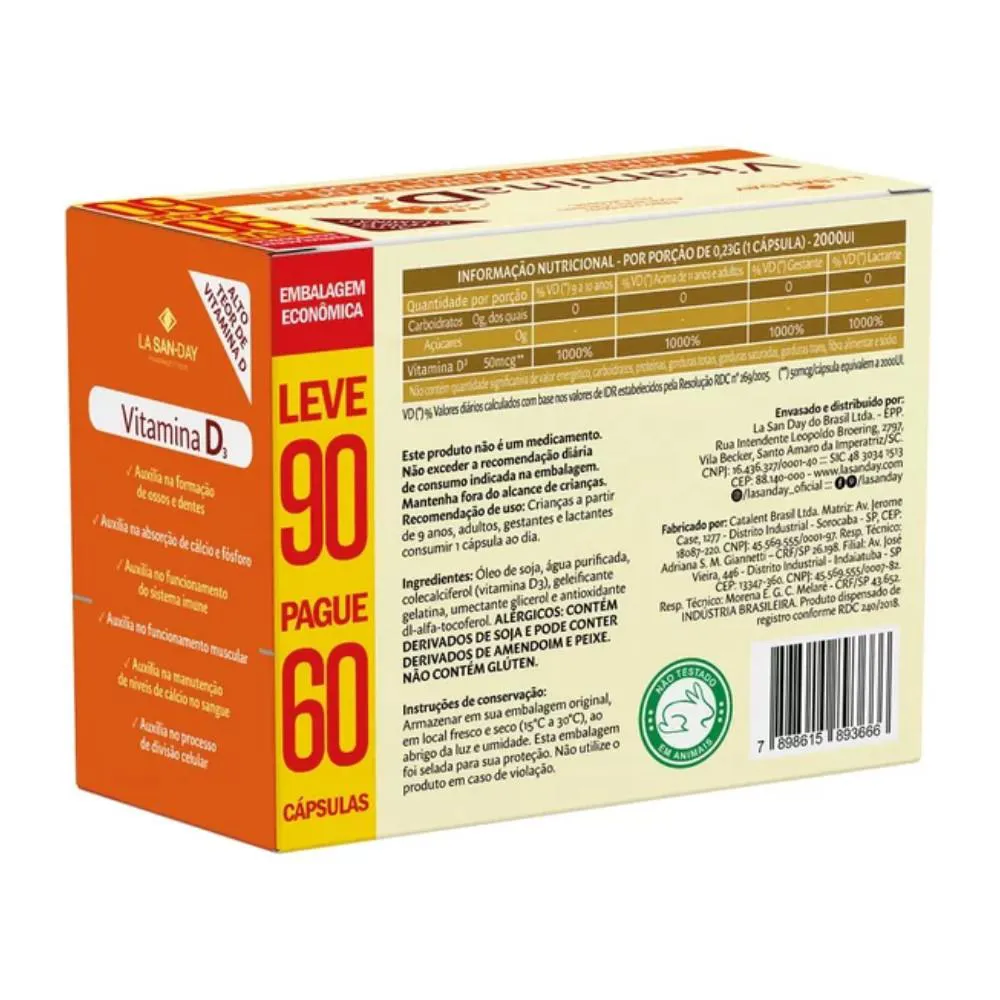 VITAMINA D3 2000UI L90 P60CPS S.GEL