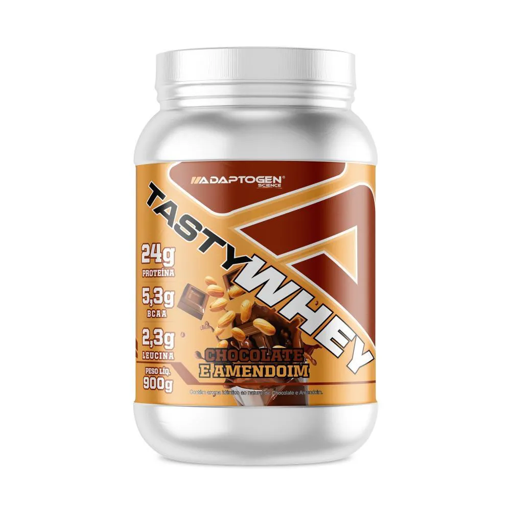 TASTY WHEY 3W ADAPTOGEN CHOCOLATE E AMENDOIM 900G