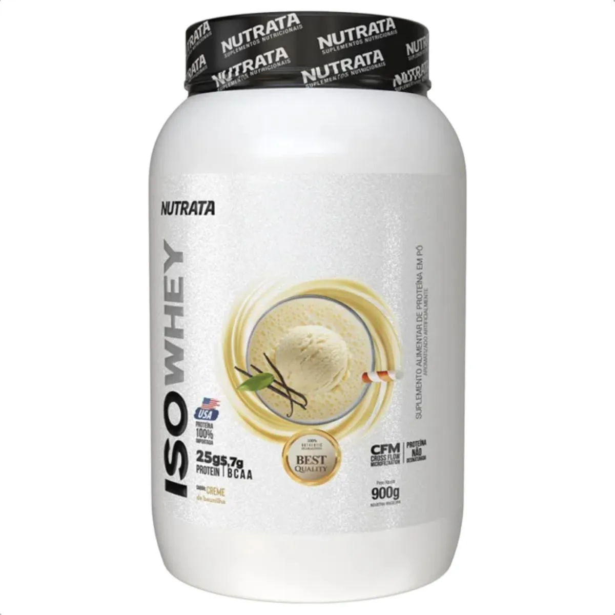 ISO WHEY PROTEIN 25G DE PROTEINA 900G NUTRATA Baunilha