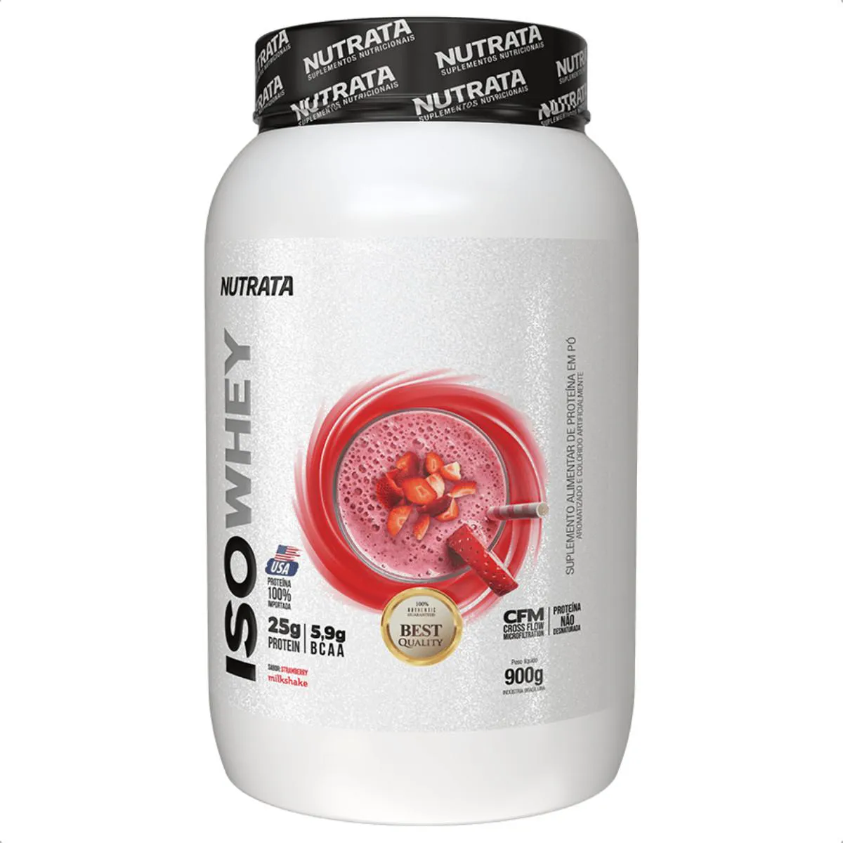 ISO WHEY PROTEIN 25G DE PROTEINA 900G NUTRATA Morango