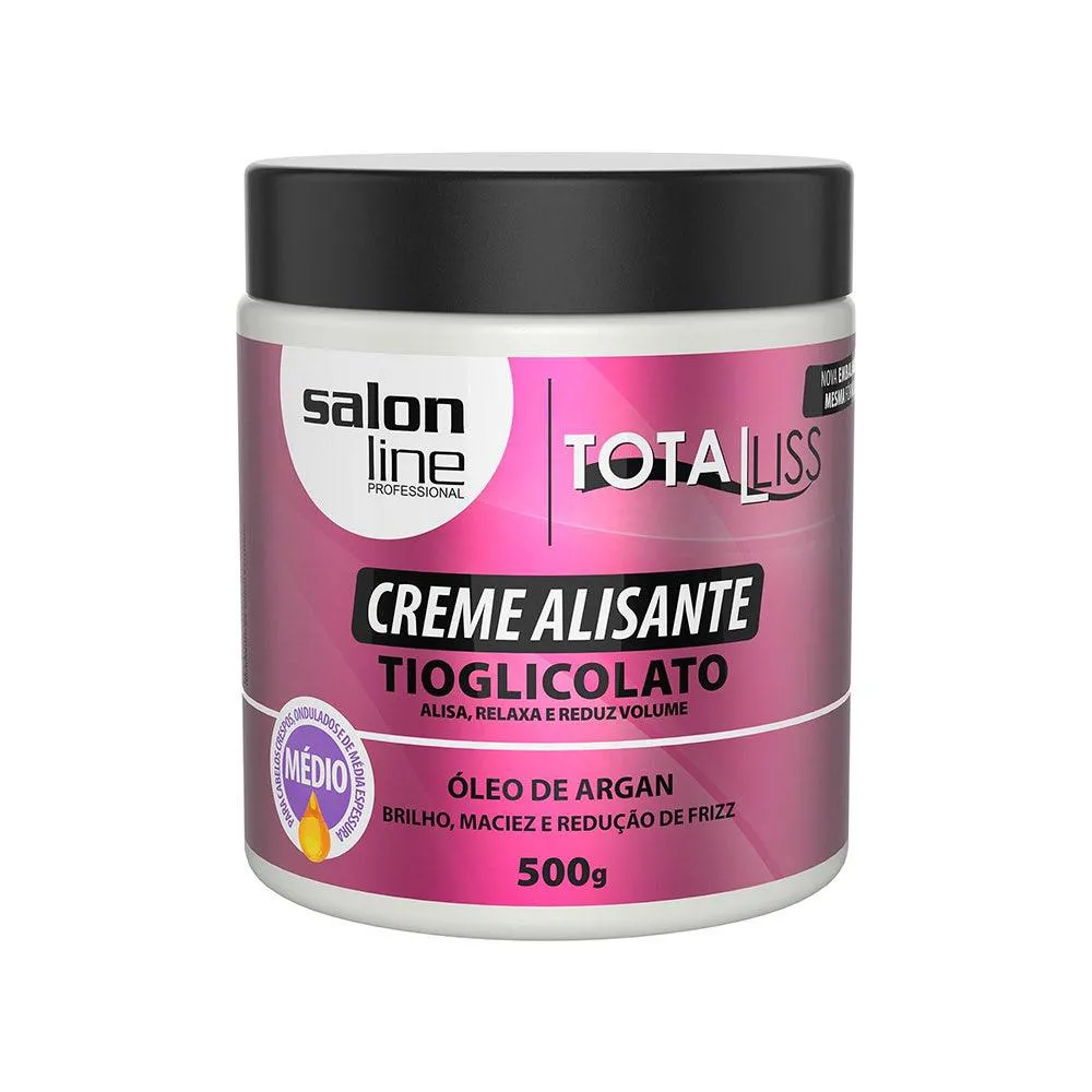 CREME ALISANTE SALON LINE ÓLEO DE ARGAN MéDIO 500G