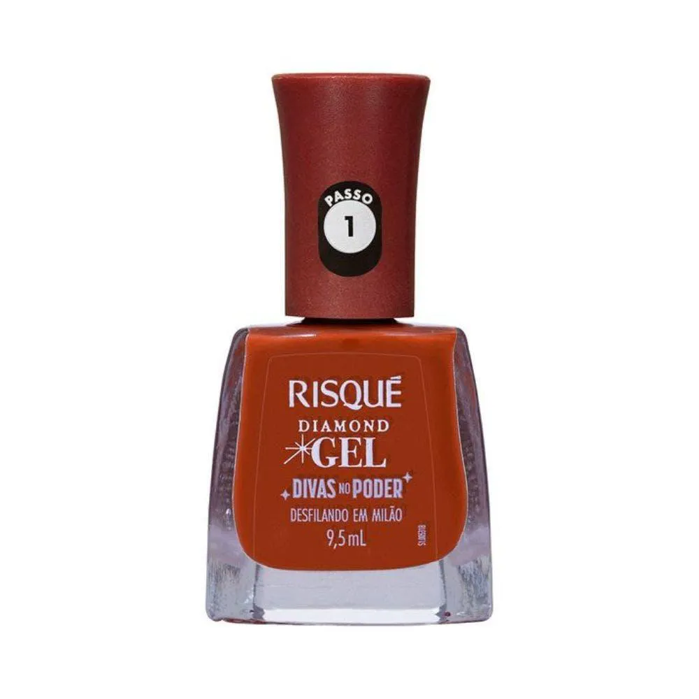ESMALTE RISQUé DIMOND GEL DIVAS NO PODER DESFILANDO EM MILãO 9,5ML