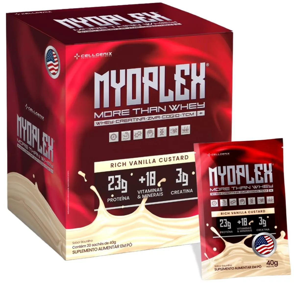 MYOPLEX PROTEIN 20 SACHêS DE 40G (800G) MYOPLEX Baunilha