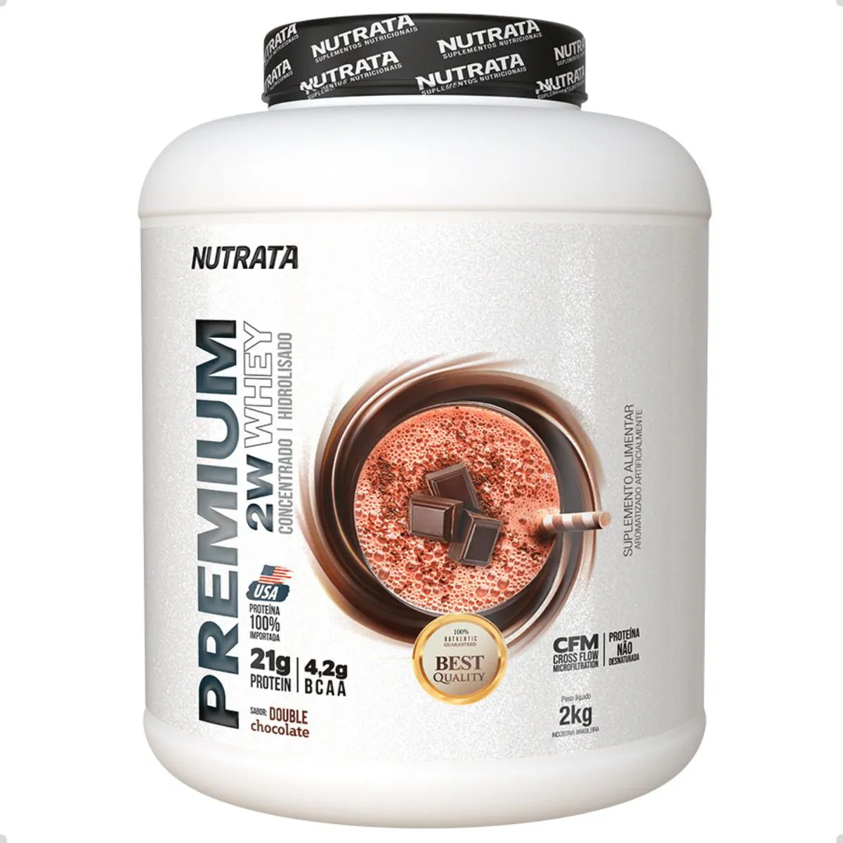 PREMIUM WHEY 2W CONCENTRADO ISOLADO 2KG NUTRATA Double Chocolate