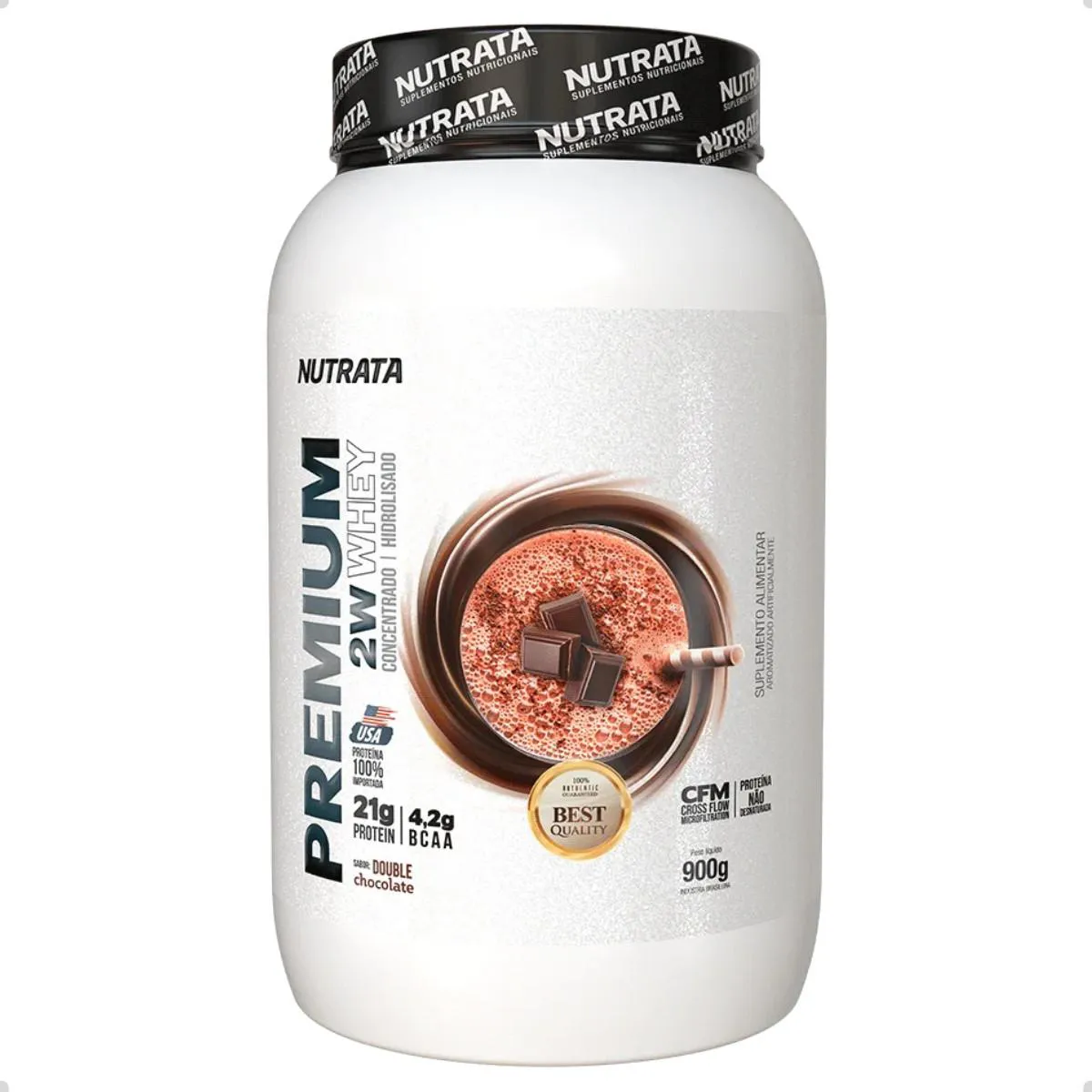PREMIUM WHEY 2W CONCENTRADO ISOLADO 900G NUTRATA Double Chocolate