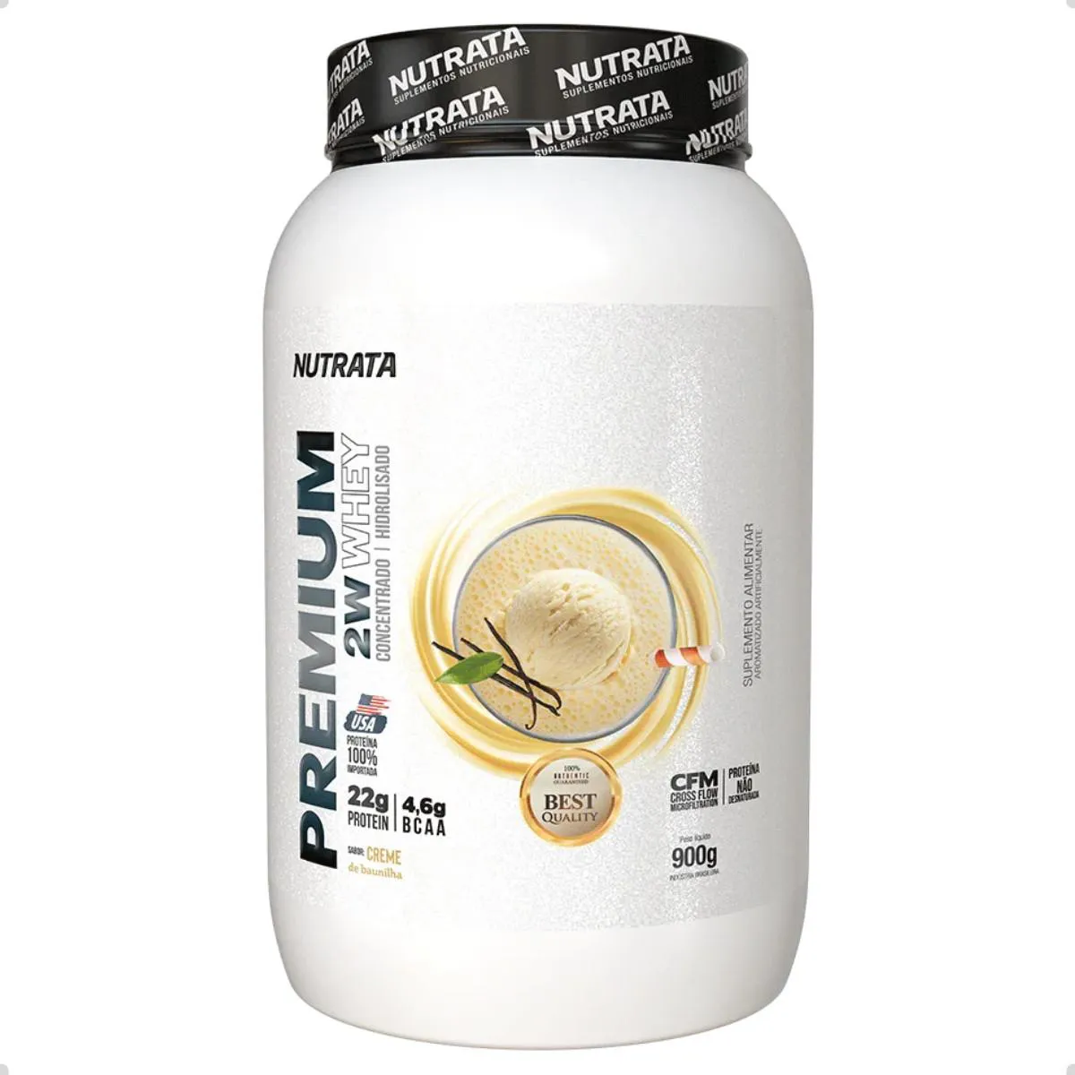 PREMIUM WHEY 2W CONCENTRADO ISOLADO 900G NUTRATA Baunilha