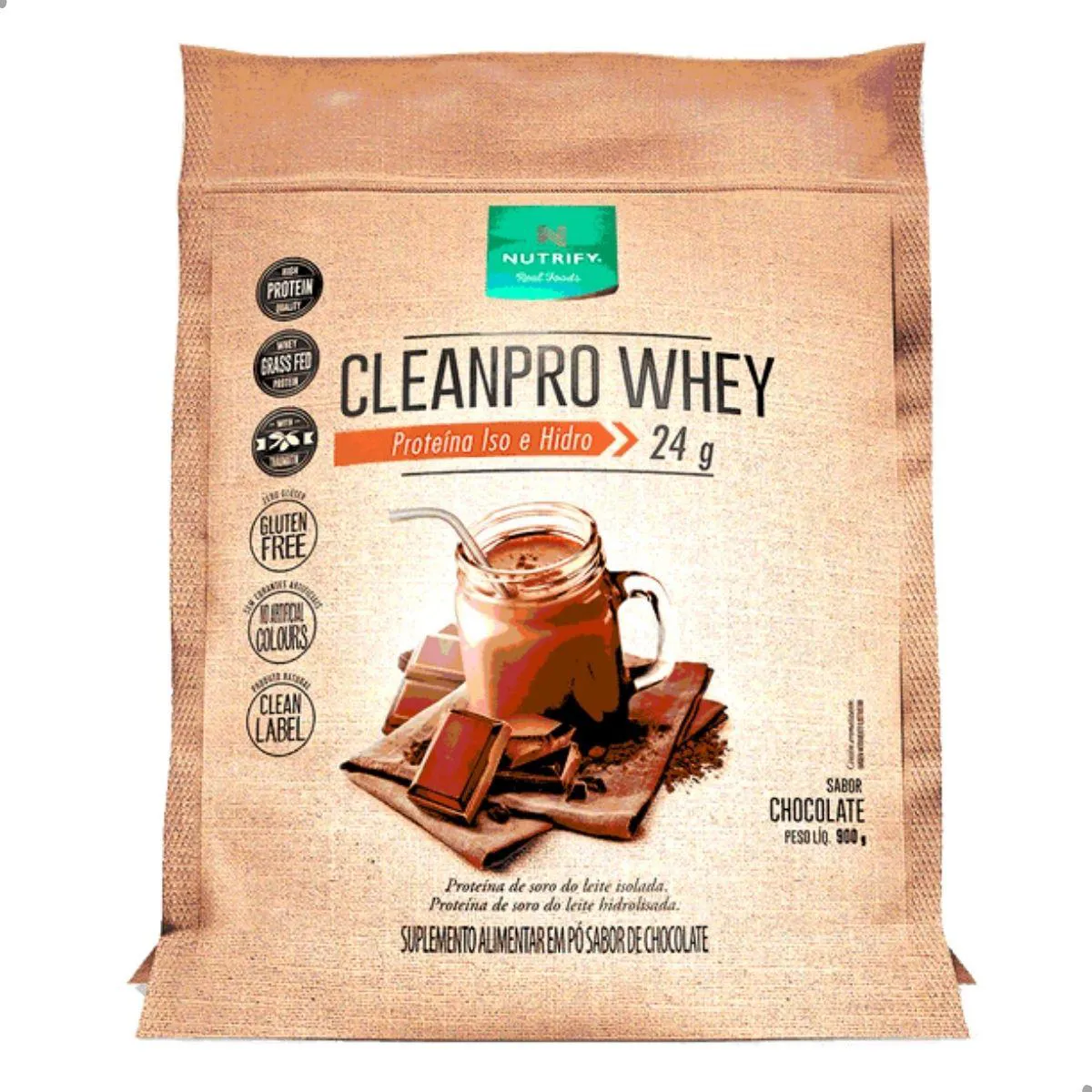 REFIL CLEAN PRO WHEY ISO E HIDRO 900G NUTRIFY Chocolate