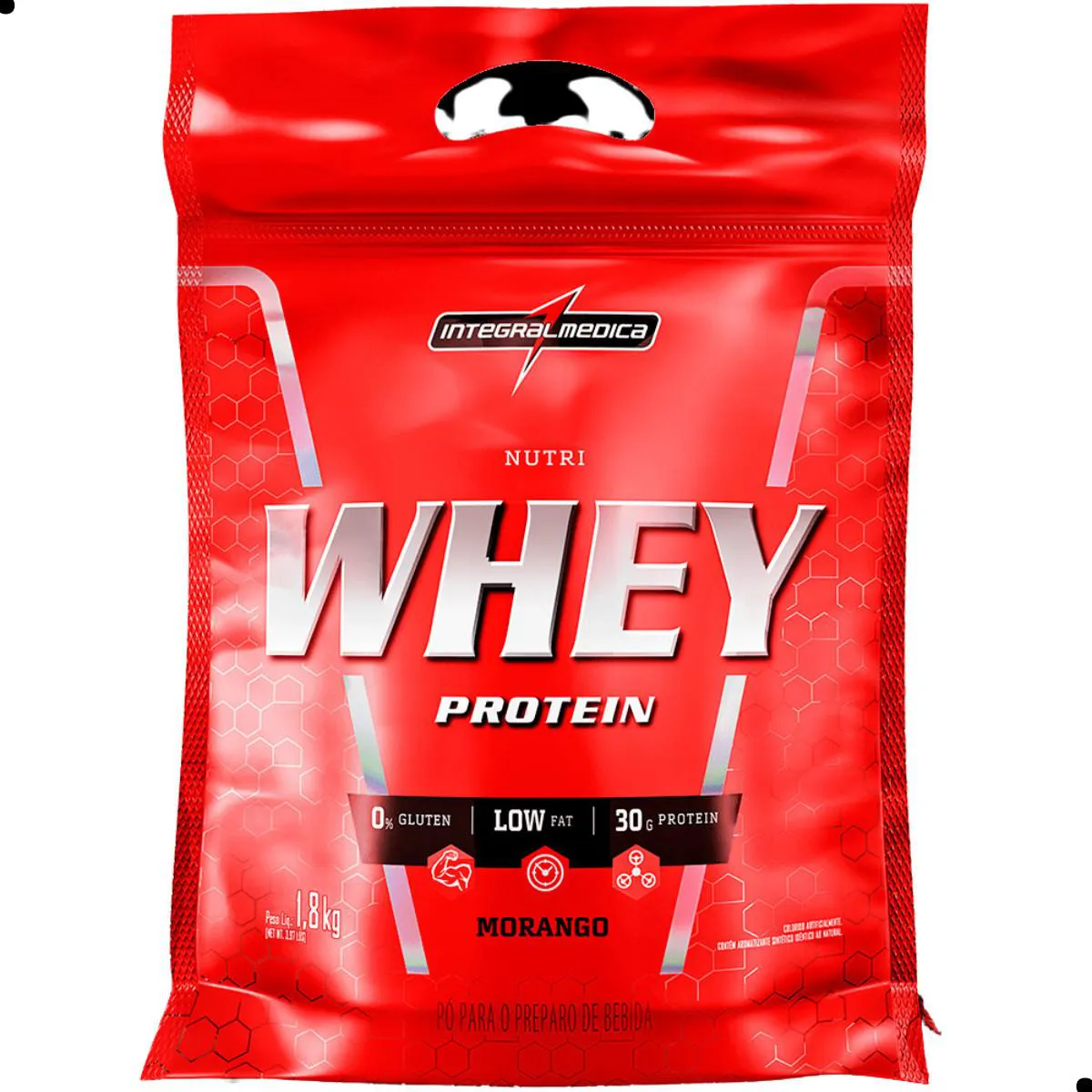 REFIL NUTRI WHEY PROTEIN POUNCH 900G INTEGRALMEDICA Morango