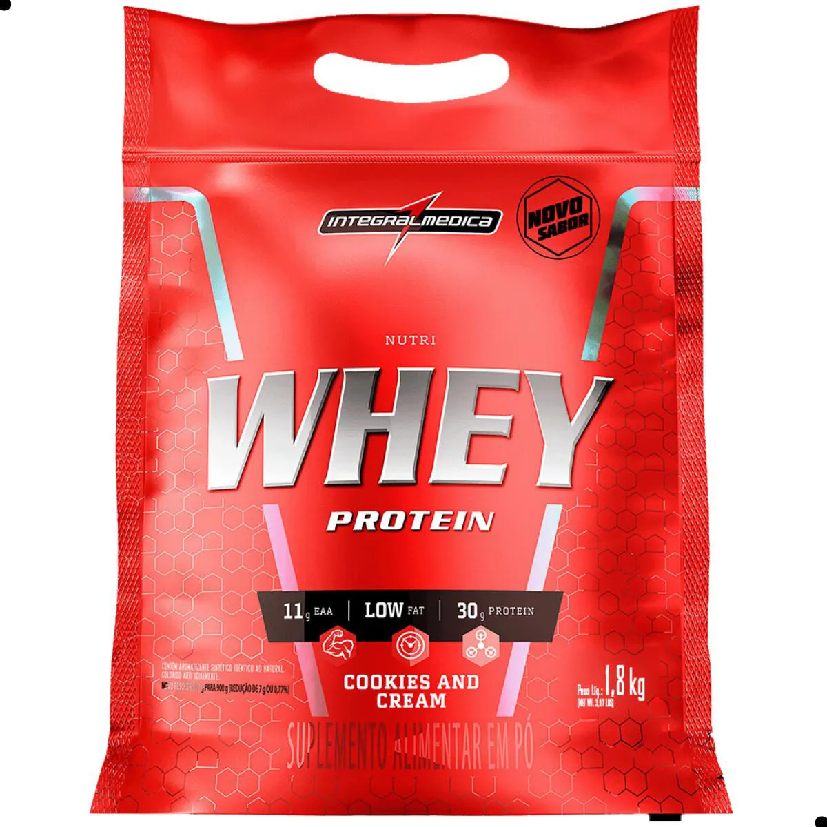 REFIL NUTRI WHEY PROTEIN POUNCH 900G INTEGRALMEDICA Cookies AND Cream