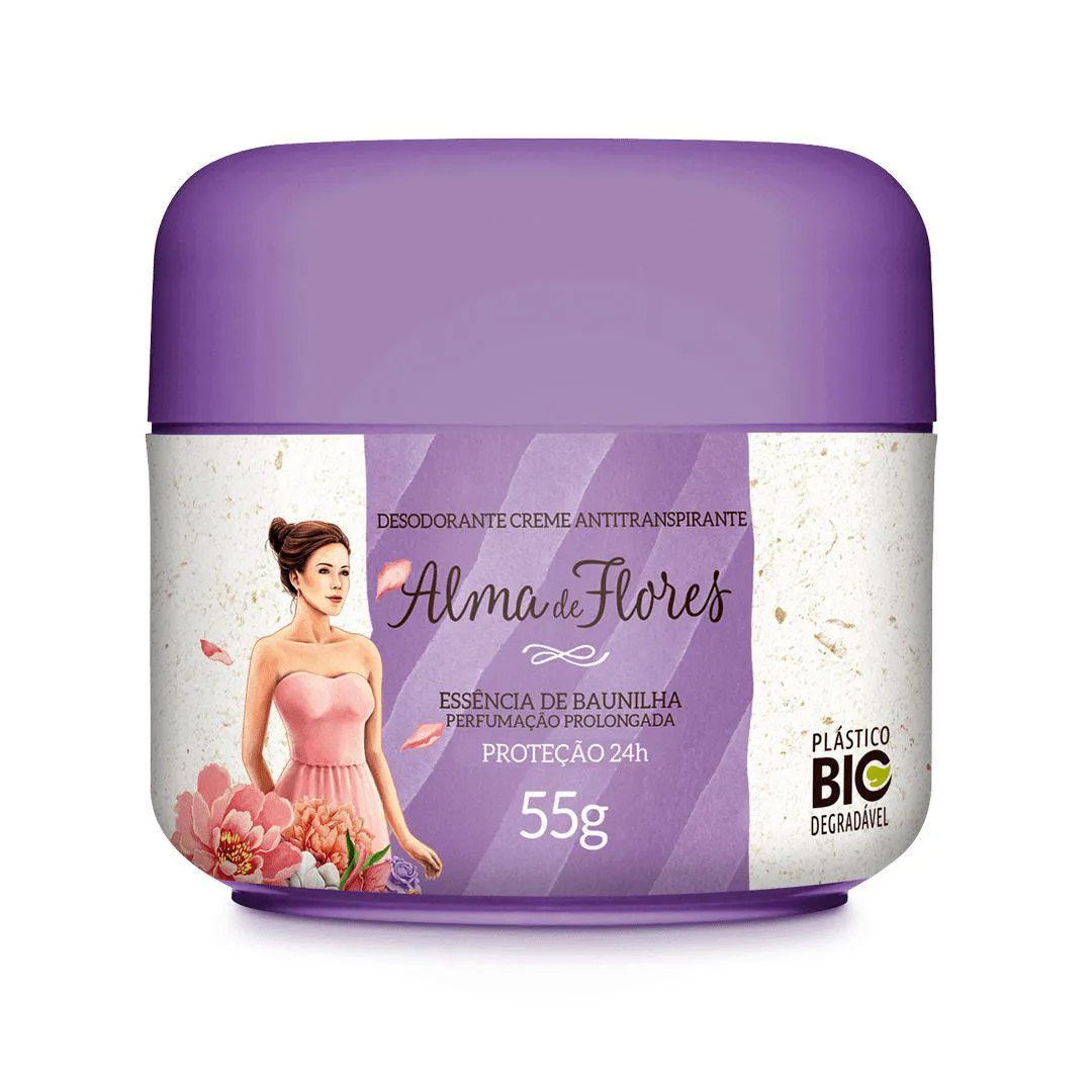 ALMA DE FLORES BAUNILHA DESODORANTE CREME 55G