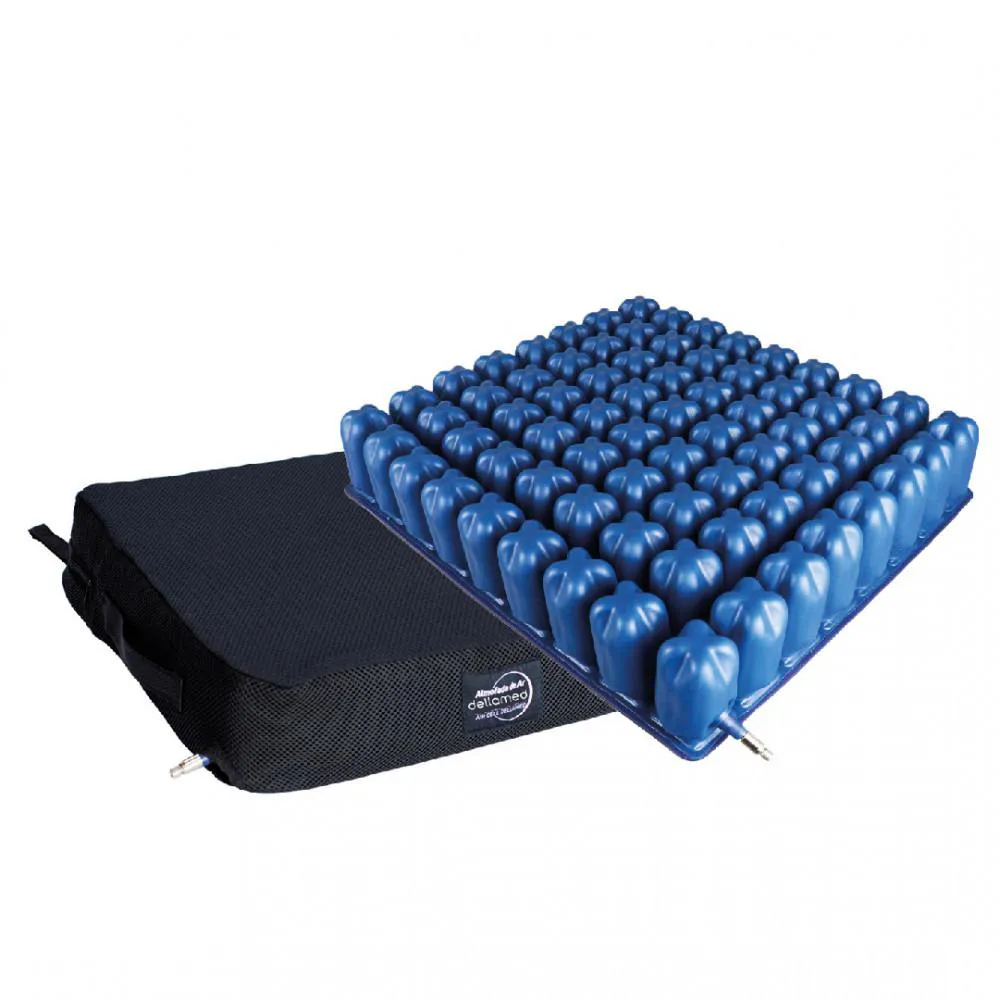 ALMOFADA DE AR PARA PREVENçãO E TRATAMENTO DE ESCARAS AIR CELL 40X40X9 DELLAMED Azul COM Preto