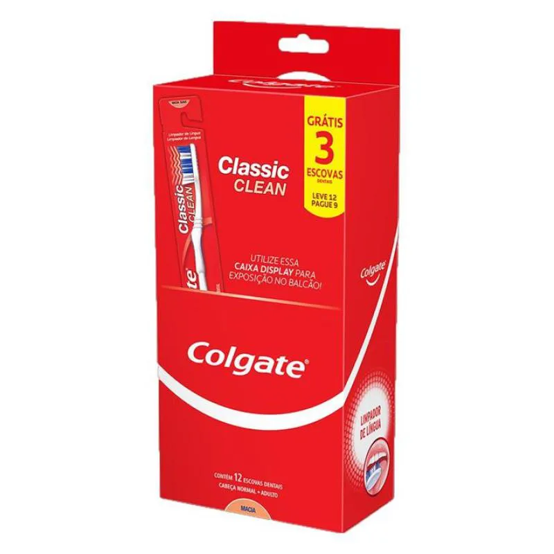 ESCOVA DENTAL COLGATE CLASSIC C/12 UNIDADES