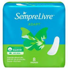 Absorvente Sempre Livre Especial Sem Abas Suave Adapt C/8Un