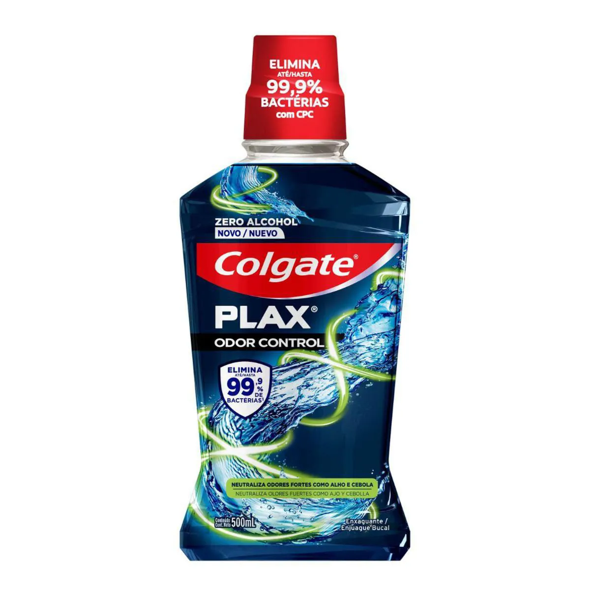 ENXAGUANTE BUCAL COLGATE PLAX ODOR CONTROL SEM ÁLCOOL 500ML