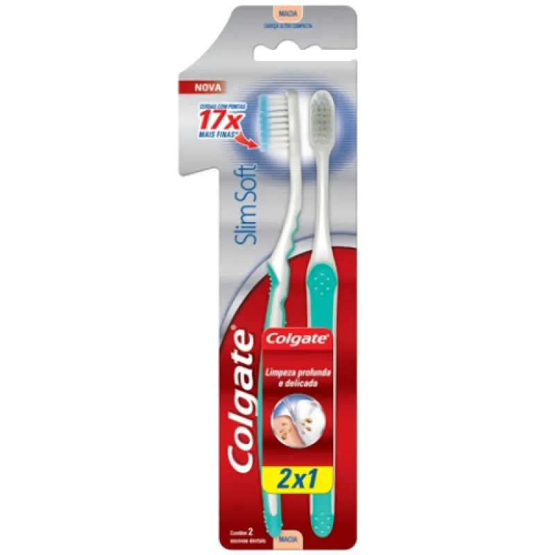 ESCOVA DENTAL COLGATE SLIM SOFT MACIA LEVE 2 PAGUE 1 UND