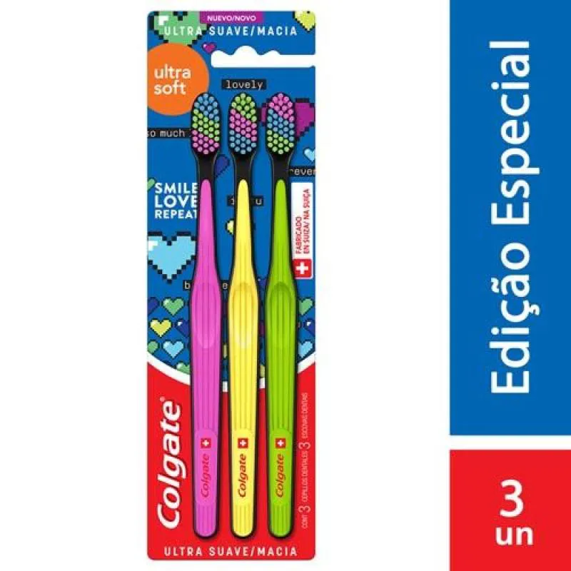 ESCOVA DENTAL COLGATE ULTRA SOFT PACK COM 3 UND