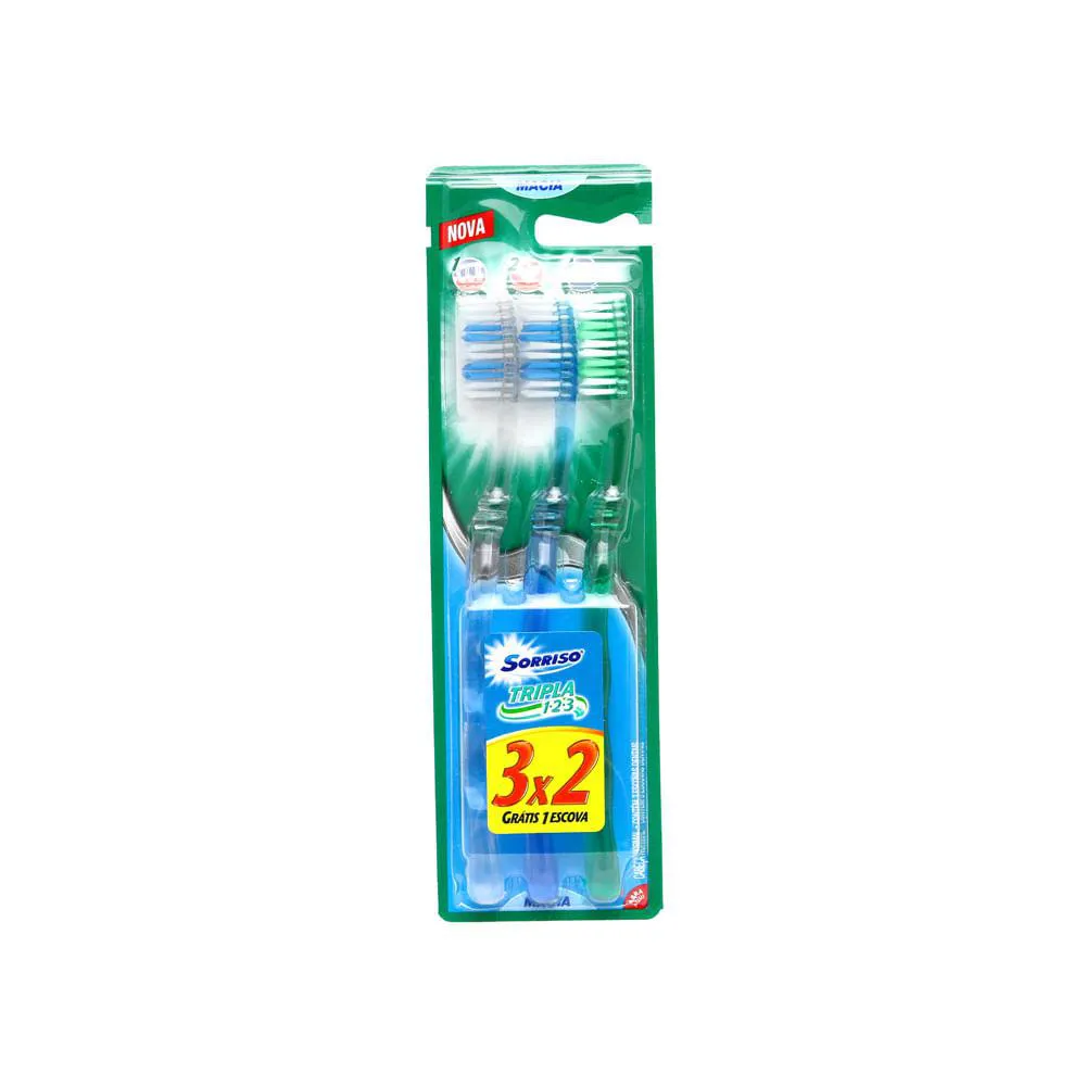 ESCOVA DENTAL SORRISO TRIPLA MACIA 3 UNIDADES
