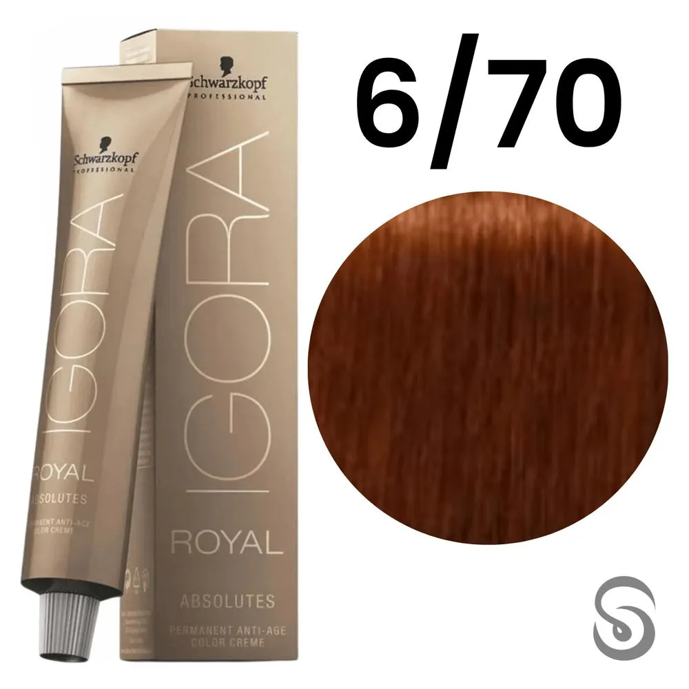 COLORAçãO TINTURA IGORA ABSOLUTES 6-70 SCHWARZKOPF 60G