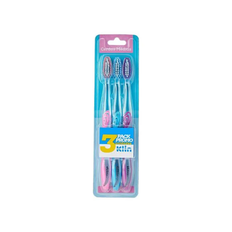 ESCOVA DE DENTES KLIN C/3 UNIDADES SOFT CLEAN