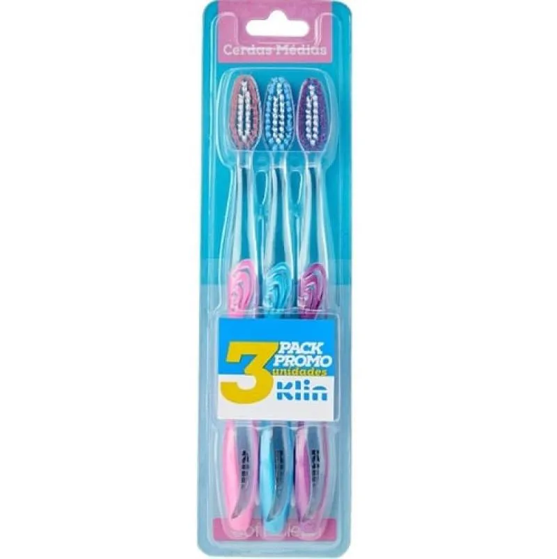 ESCOVA DE DENTES KLIN C/2 UNIDADES ULTRA SOFT CLEAN CERDAS MéDIA