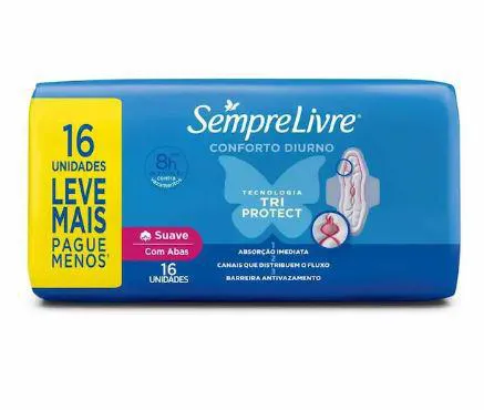 Absorvente Sempre Livre Abas Adapt Plus Suave 16Un Leve Mais Pague Menos