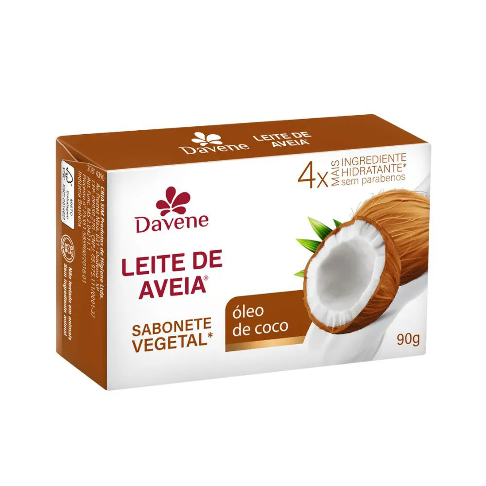 DAVENE SABONETE LEITE DE AVEIA COCO 90G