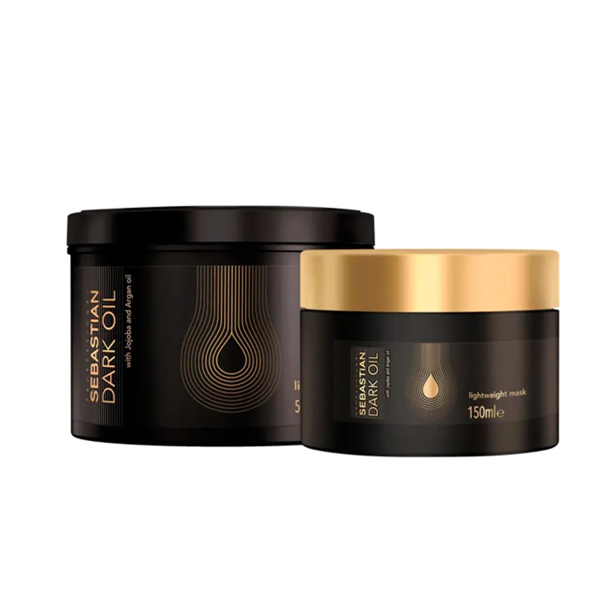 KIT 02 MASCARAS CAPILARES SEBASTIAN DARK OIL 150ML E 500ML