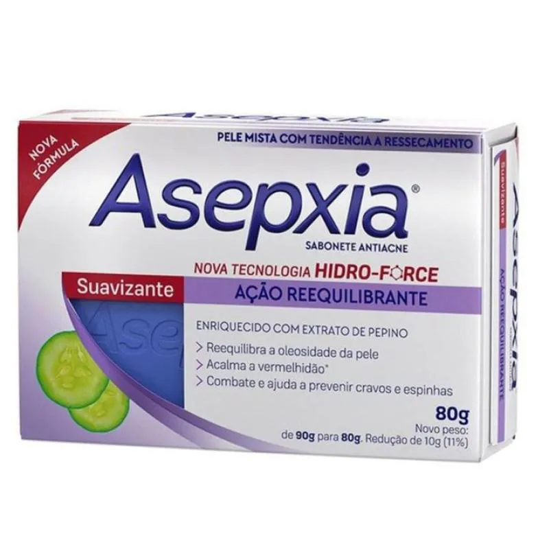 SABONETE ASEPXIA BARRA 80G SUAVIZANTE/CREMOSO