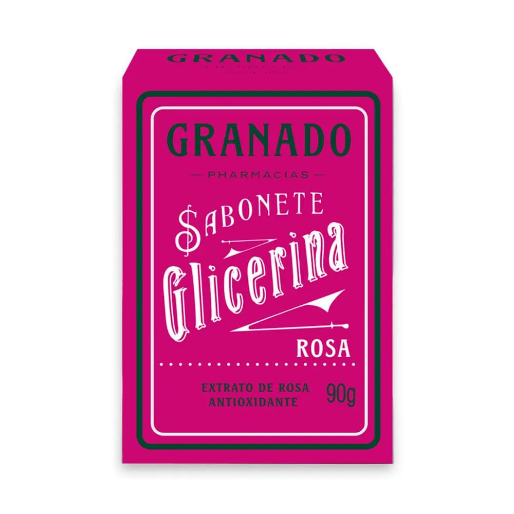 SABONETE BARRA GRANADO GLICERINA ROSA 90G