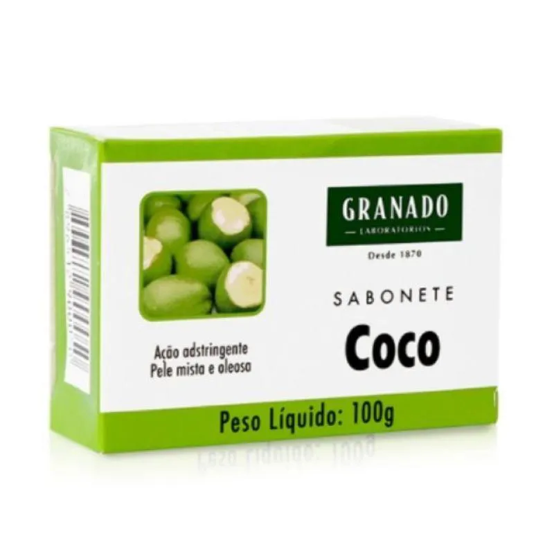SABONETE EM BARRA COCO 100G PELE MISTA E OLEOSA GRANADO