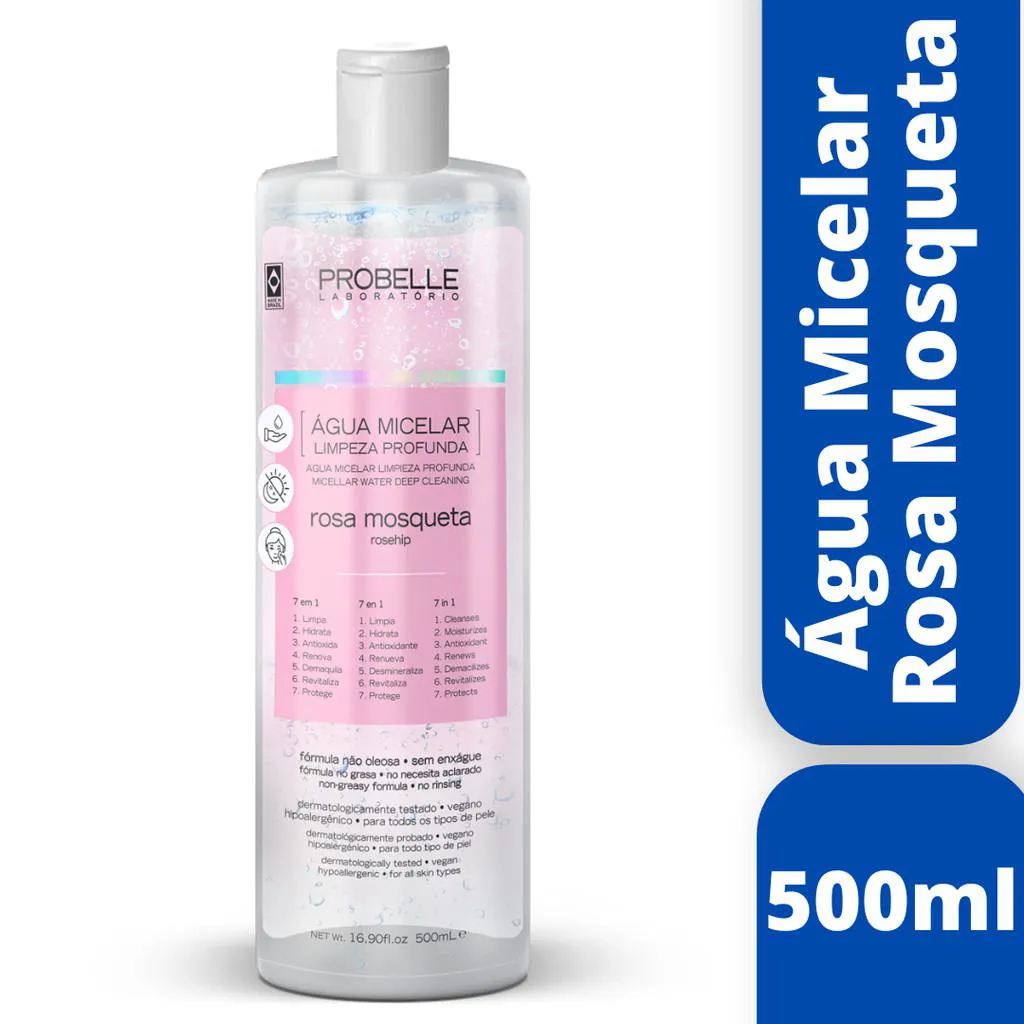 ÁGUA MICELAR PROBELLE ROSA MOSQUET 500ML