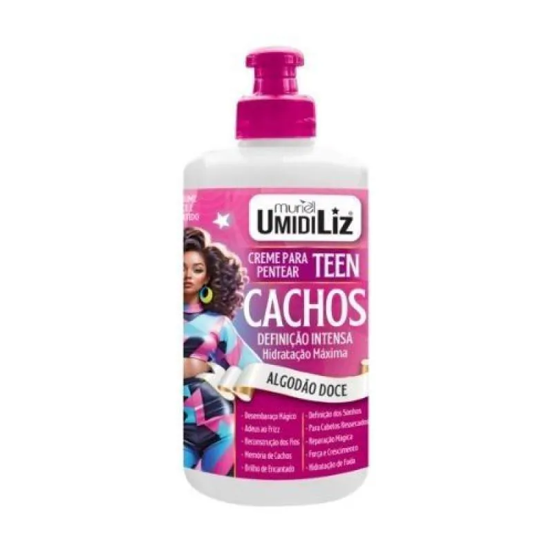 CREME PARA PENTEAR CACHOS MURIEL UMIDILIZ TEEN ALGODãO DOCE 300ML