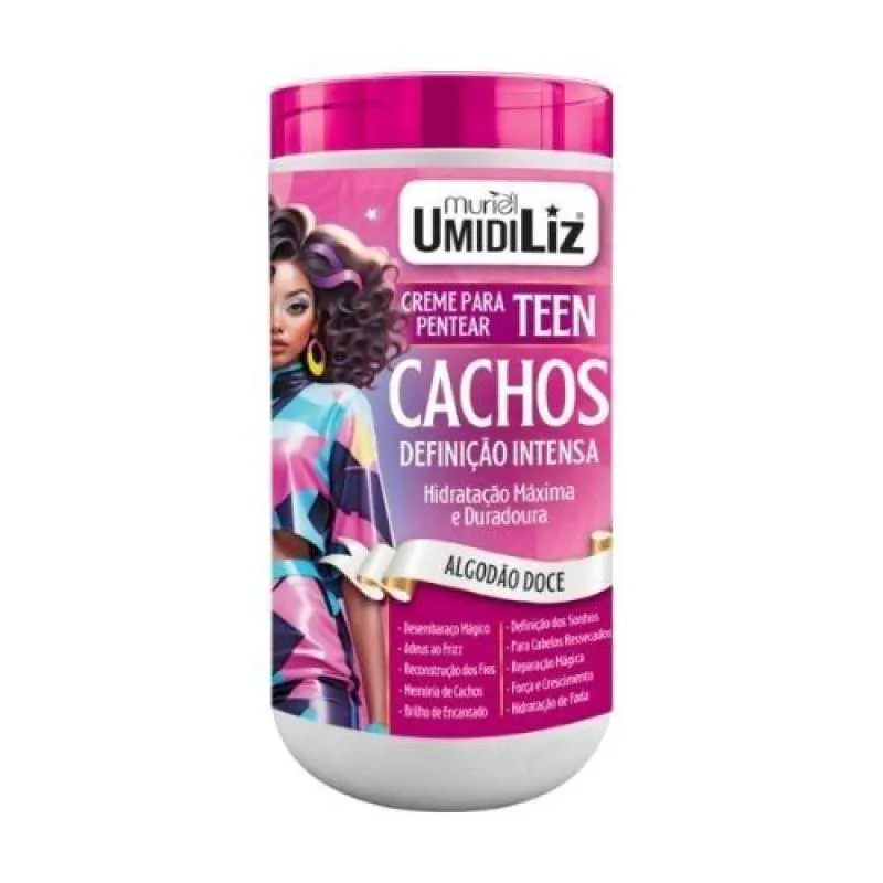 CREME PARA PENTEAR CACHOS MURIEL UMIDILIZ TEEN ALGODãO DOCE 925G
