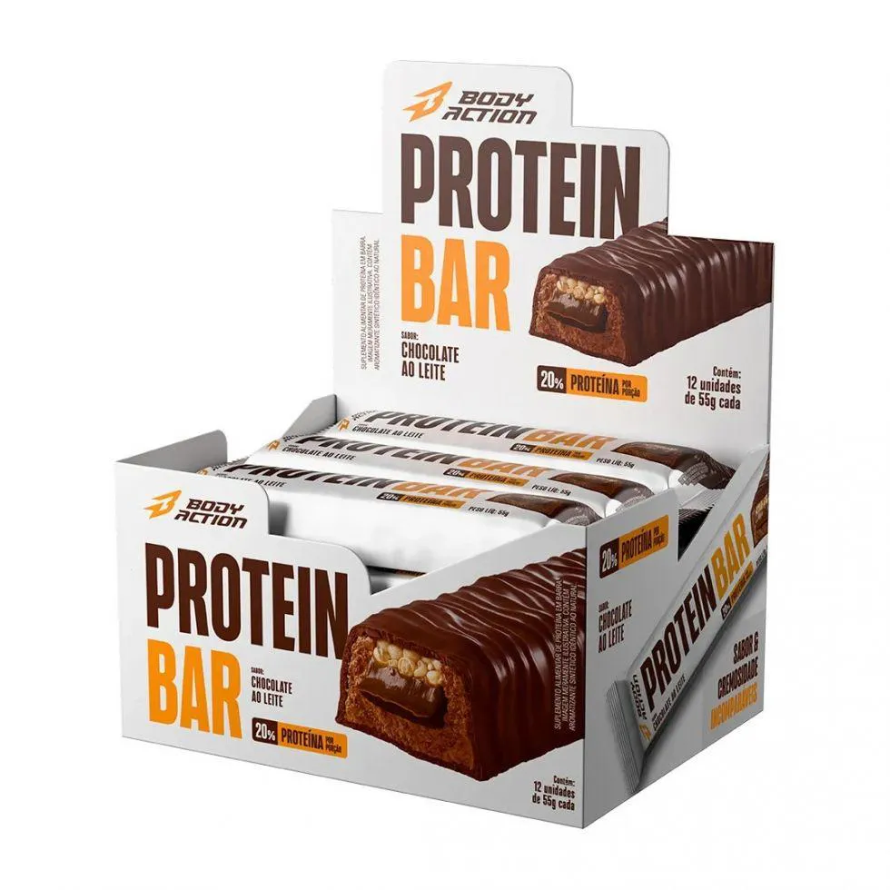 PROTEIN BAR (DISPLAY 12 UNID 55G) - SABOR: CHOCOLATE AO LEITE