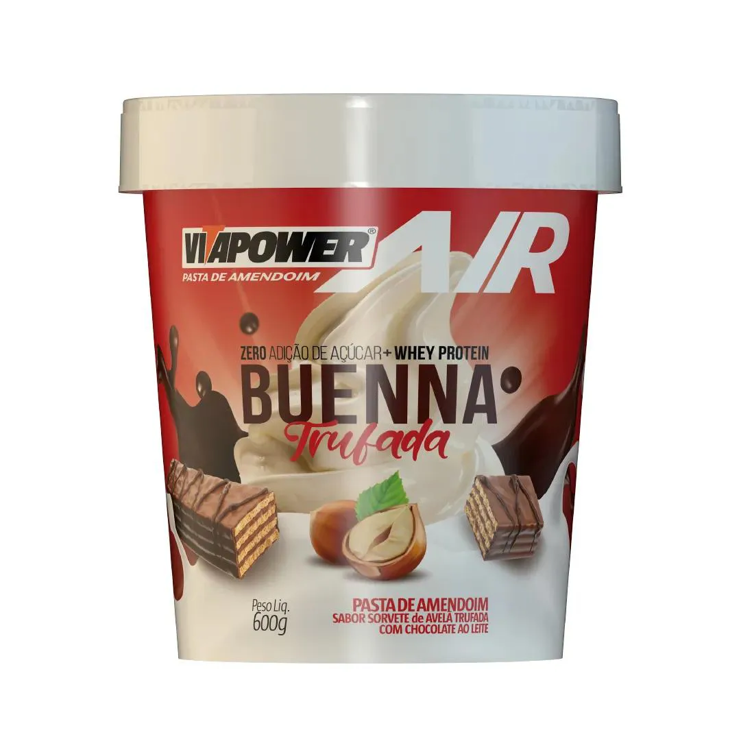 VITAPOWER AIR PASTA AMENDOIM C/ WHEY BUENNA TRUFADO 600G VITAFOR