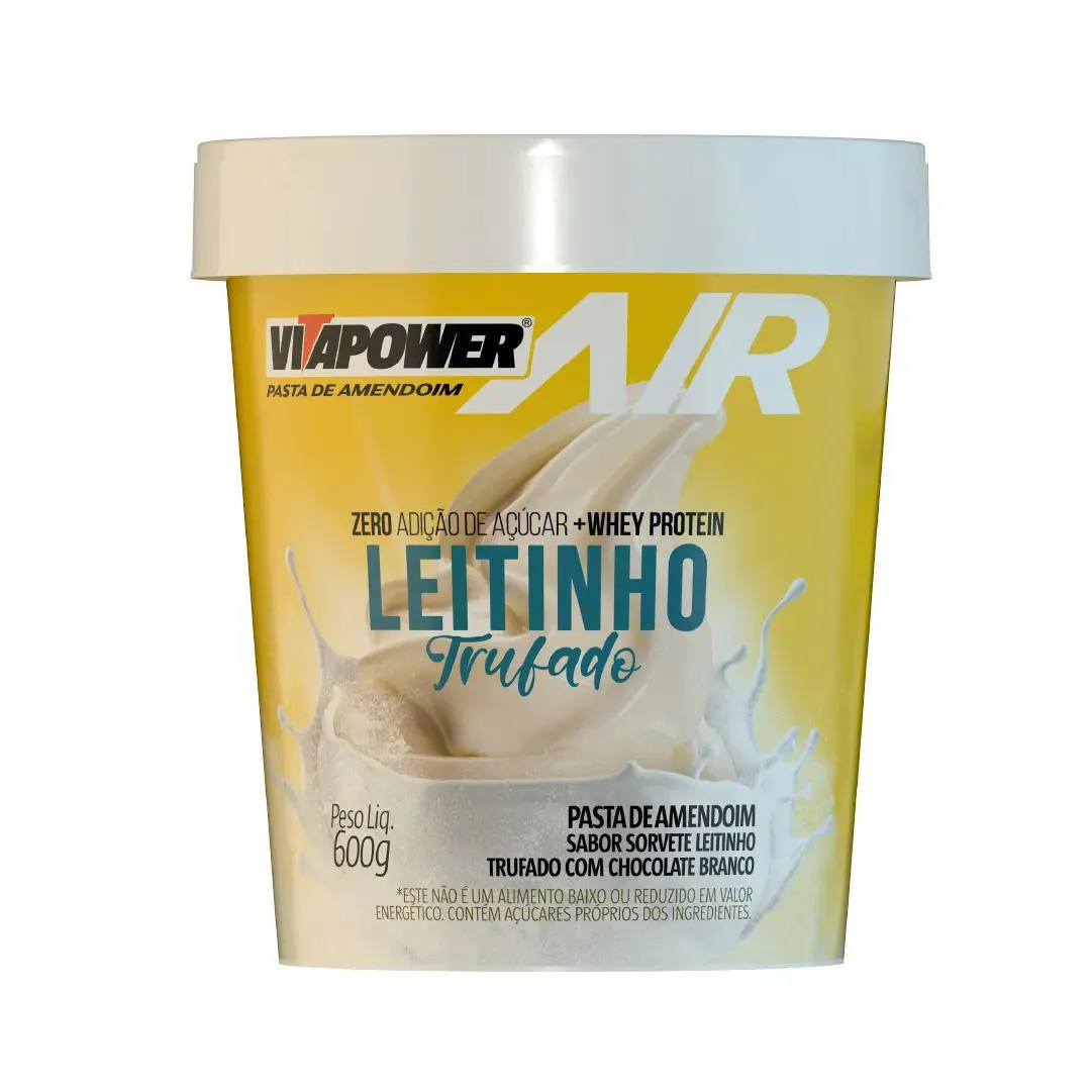 VITAPOWER AIR PASTA AMENDOIM C/ WHEY LEITINHO TRUFADO 600G VITAFOR