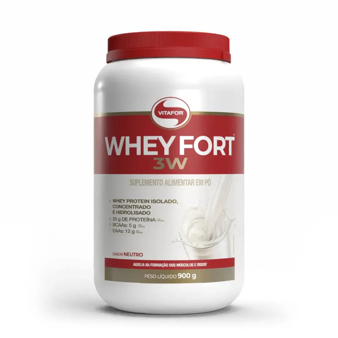 WHEY FORT 3W SABOR NEUTRO POTE 900G VITAFOR