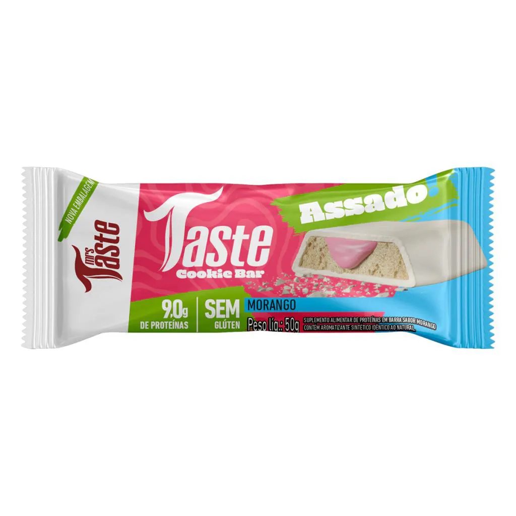 BARRA DE PROTEíNAS TASTE COOKIE BAR MORANGO 45G MRS TASTE
