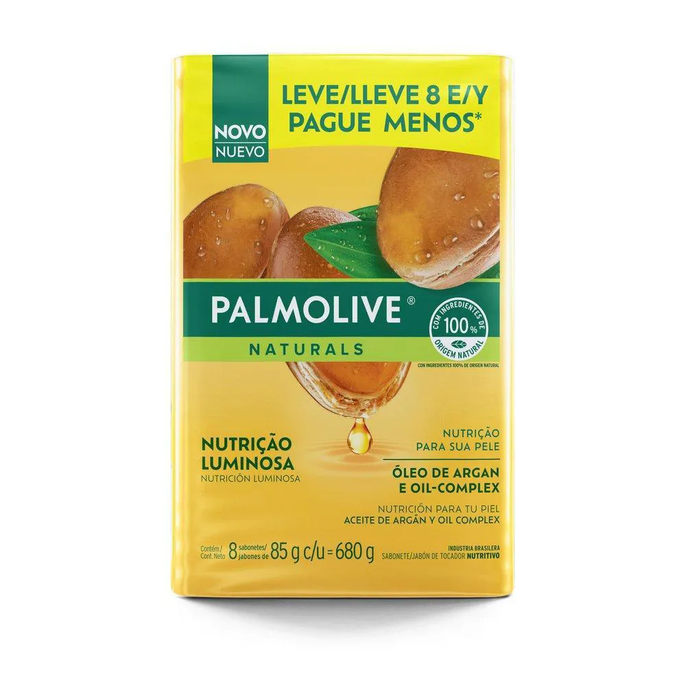 SABONETE EM BARRA PALMOLIVE NATURALS NUTRIçãO LUMINOSA ÓLEO DE ARGAN E OIL-COMPLEX 85G
