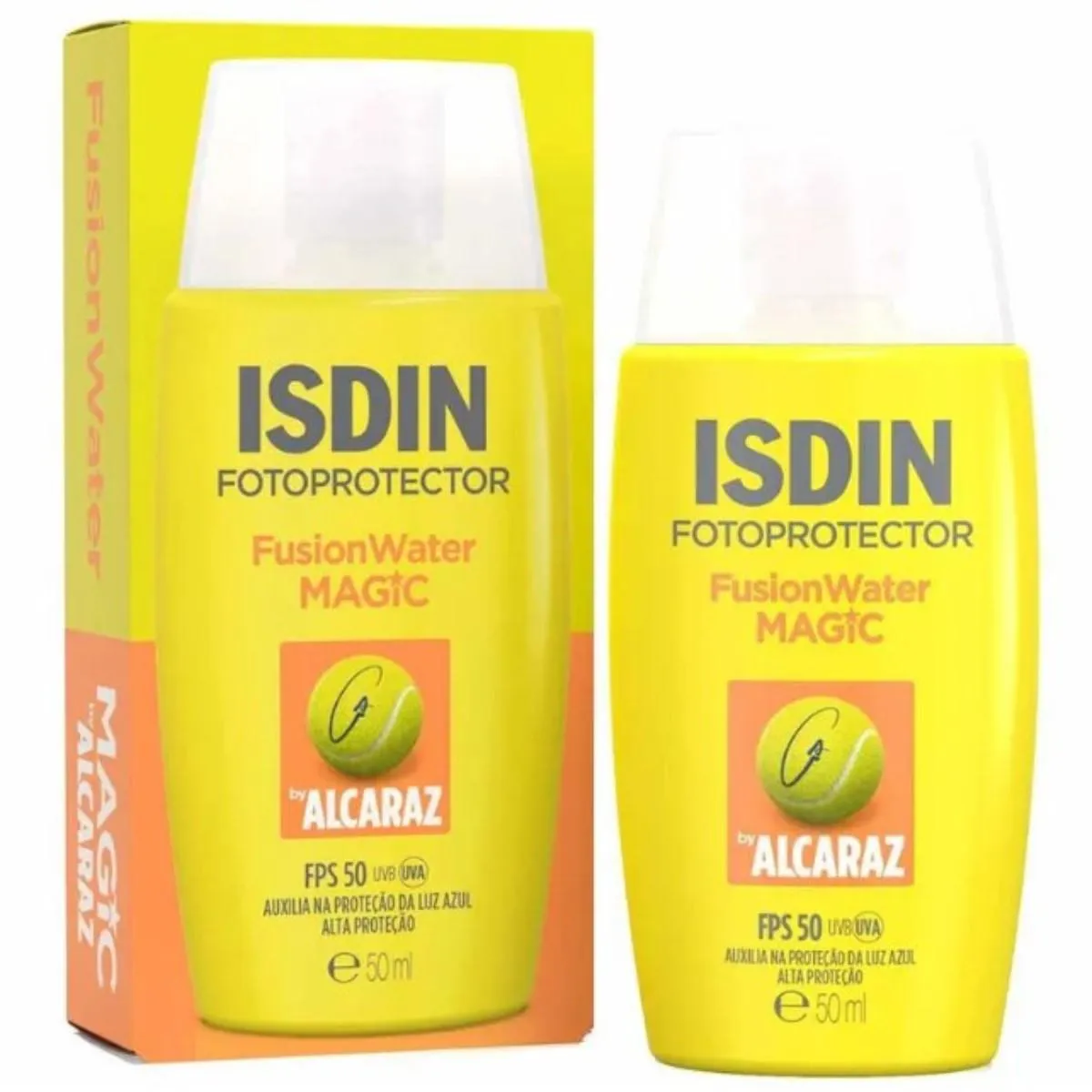 PROTETOR SOLAR FACIAL ISDIN FUSION WATER MAGIC BY ALCARAZ FPS 60 - 50ML