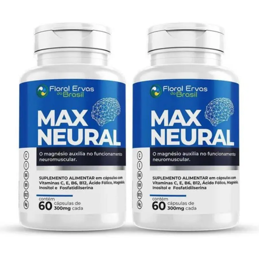KIT COM 2 MAX NEURAL 300MG 60 CáPSULAS - FLORAL ERVAS