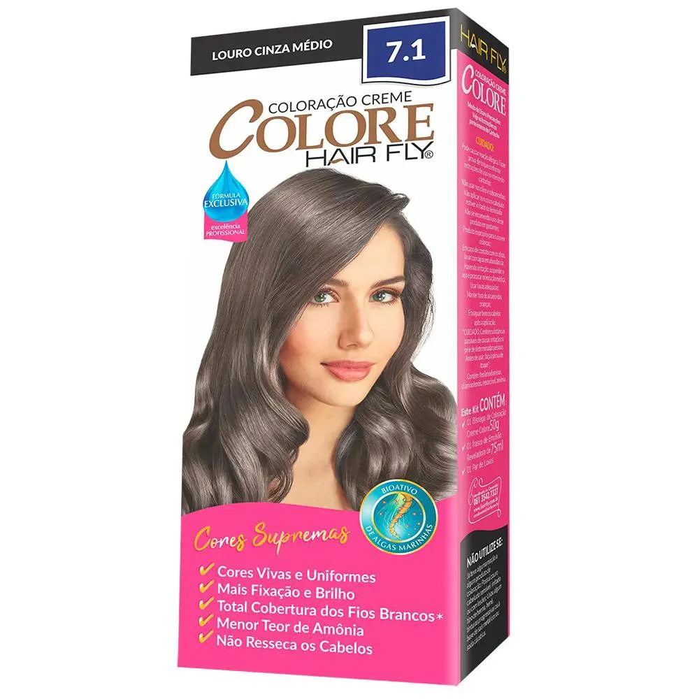 COLORAçãO CREME COLORE 7.1 LOURO CINZA MEDIO